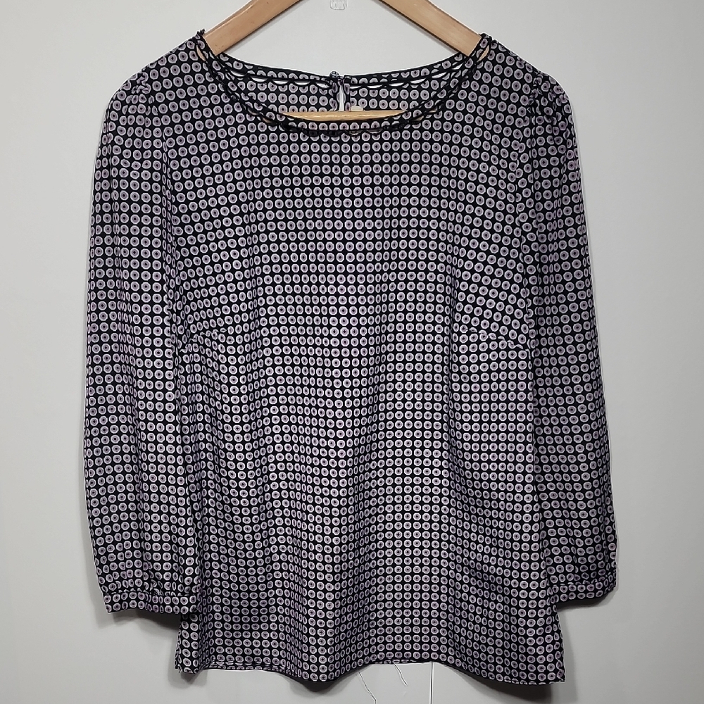 J. Crew Monochrome Geometric Blouse
